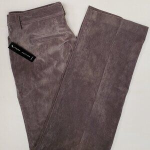 Larry Levine Corduroy Pant Size 10 Dark Grey Women's ( WP267)